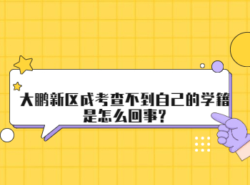 大鵬新區(qū)成考查不到自己的學(xué)籍是怎么回事?