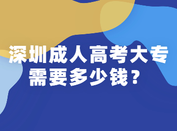 深圳成人高考大專需要多少錢？