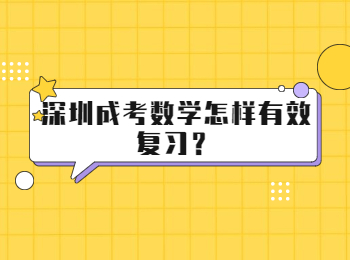 深圳成考數學怎樣有效復習？
